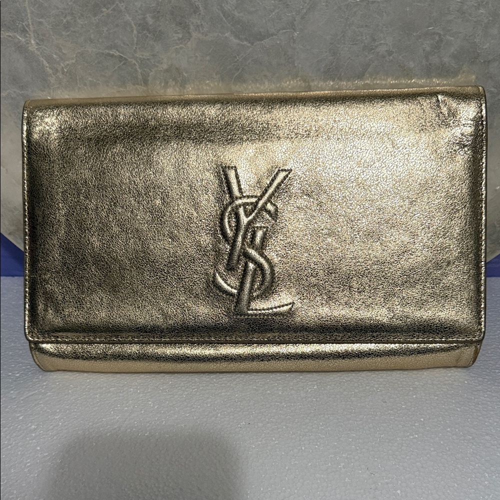 YSL like  Gold Clutch